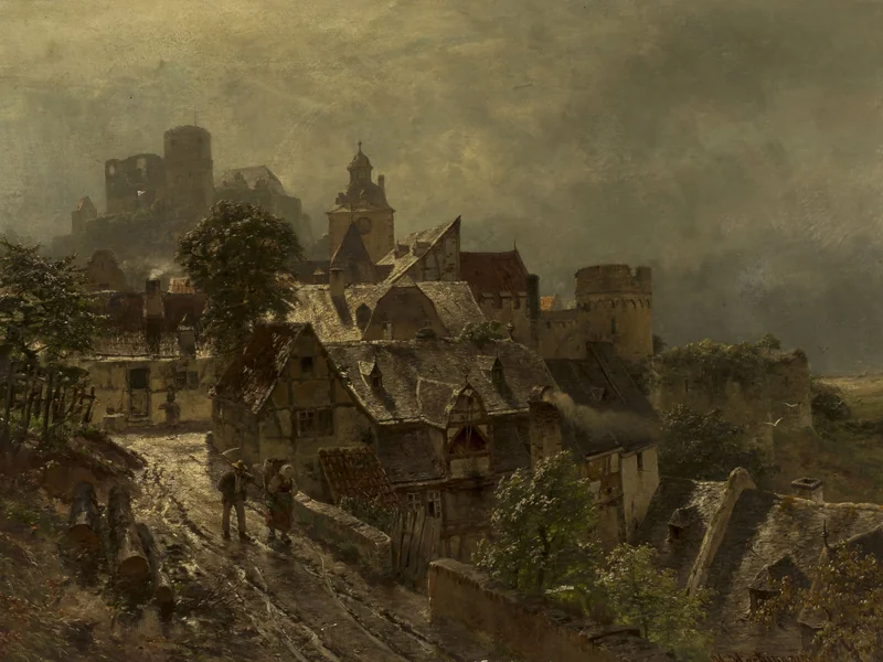 1851-Heinrich Hartung - Veduta di una citta